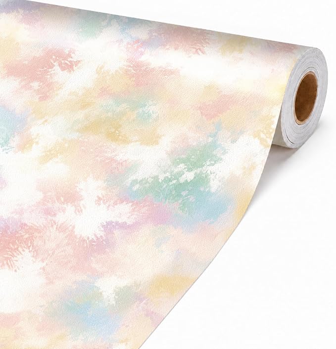 Pastel Tie-Dye Bulletin Board Roll Non-Woven Fabric Poster 16in X 20ft | Back by ClassyWhimsy