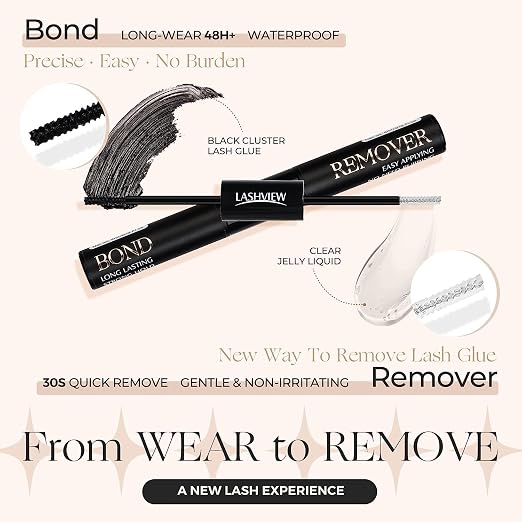 LASHVIEW 2 in 1 Lash Glue & Remover, Waterproof Mascara Adhesive - Image 5