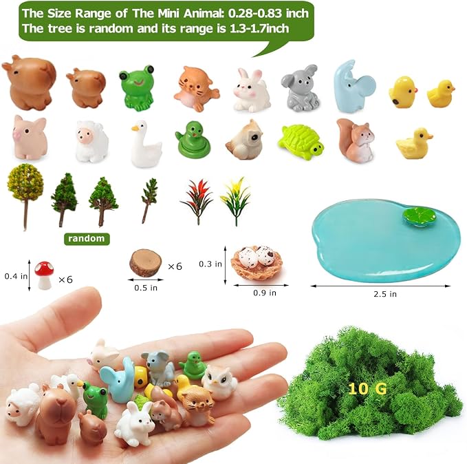 46 Pcs Fairy Garden Accessories, Miniature Figurines, Mini Resin Animals Set - Image 2