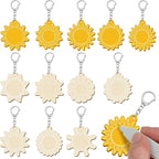 RattanView 24 Pcs Sun Craft DIY Wooden Sun Expressions Kits Color Your Own by RattanView