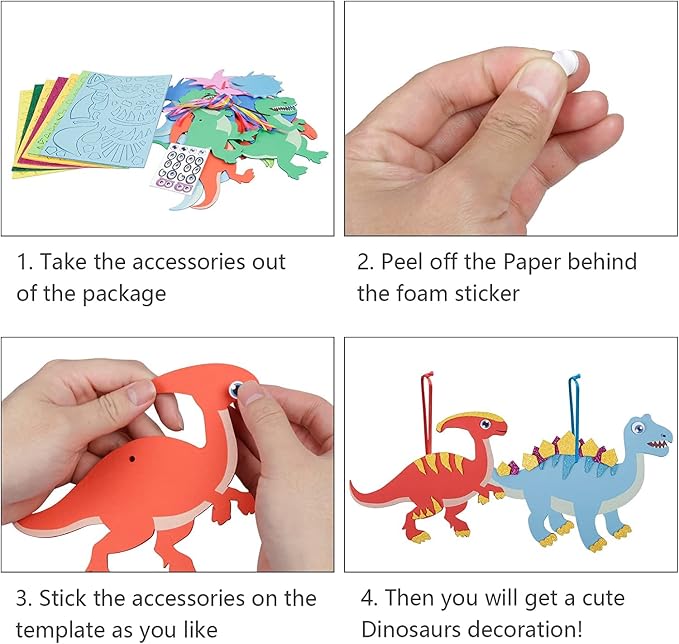 Fennoral 12 Pack Dinosaur Craft Kit - Image 4