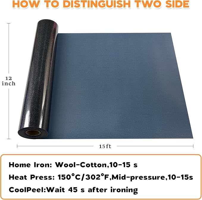 HTVVETUR Glitter Heat Transfer Vinyl - Image 2