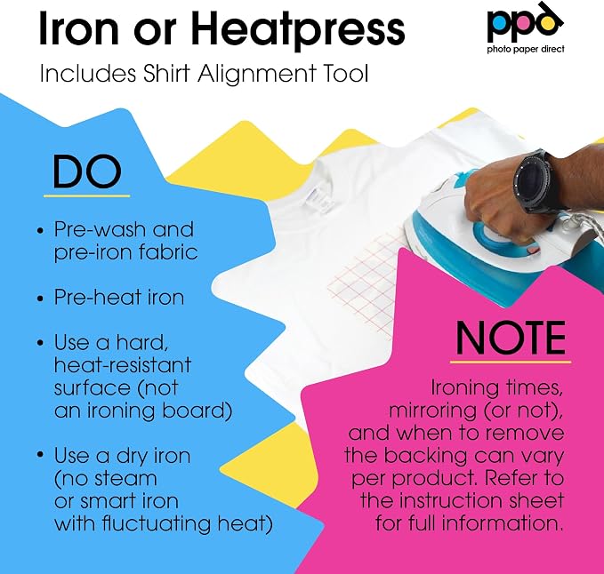 PPD 10 Sheets 8.5x11" Iron-on Heat Transfer Vinyl Paper Light Fabrics | Premium - Image 7