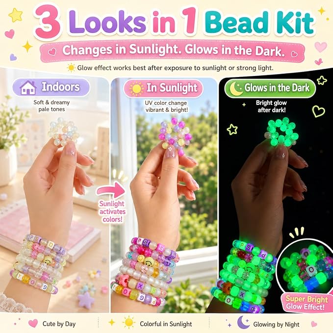 6 Boxes Bracelet Making Kit Pony Beads, 6x9mm Kandi Rave & Hair Beads Set - Image 3