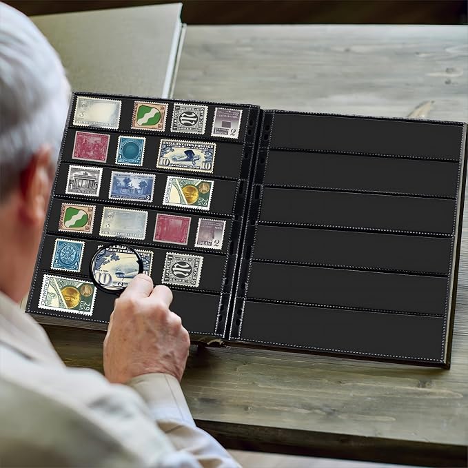 Cindeer 20 Sheets Stamp Pages Collector Album Binder Standard 9 Hole Binder - Image 5