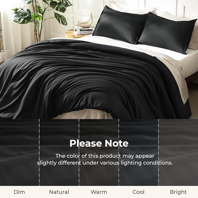 Litanika Oversized King Comforters Black Super King Plus Size, 3 Pieces - Image 8