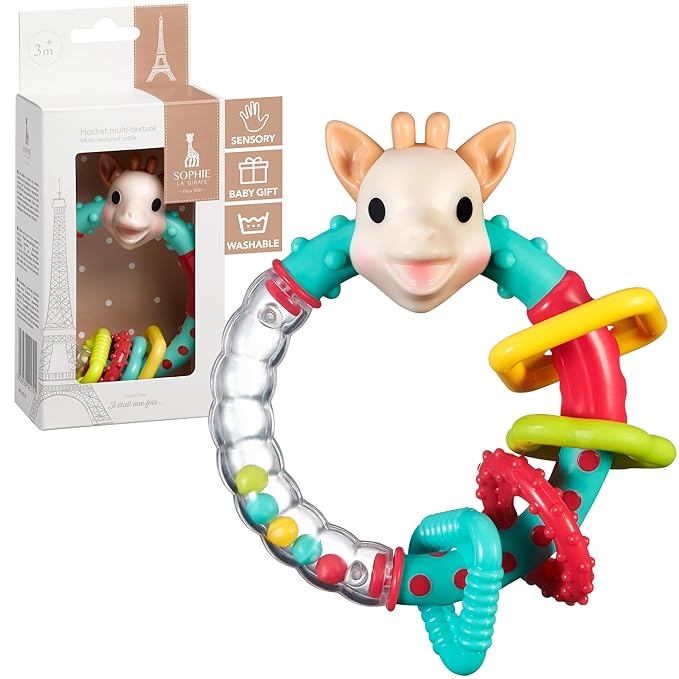 Sophie la girafe Multi-Textured Rattle | Light & Easy to Grasp | Awaken All 5 Senses