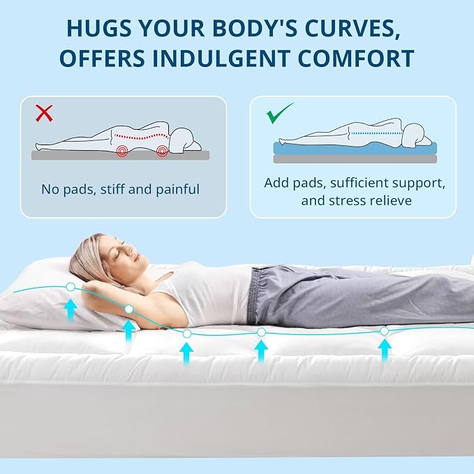 YUGYVOB Mattress Pad Extra Thick, and Breathable King Mattress Topper 8-21" - Image 6