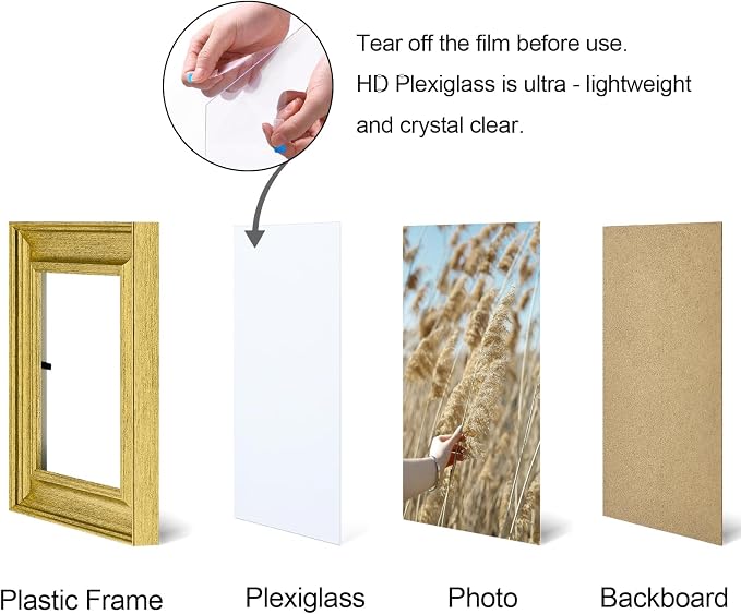 Vittanly 5x5 Picture Frames Set of 2, Ornate Vintage Photo Frame - Image 5
