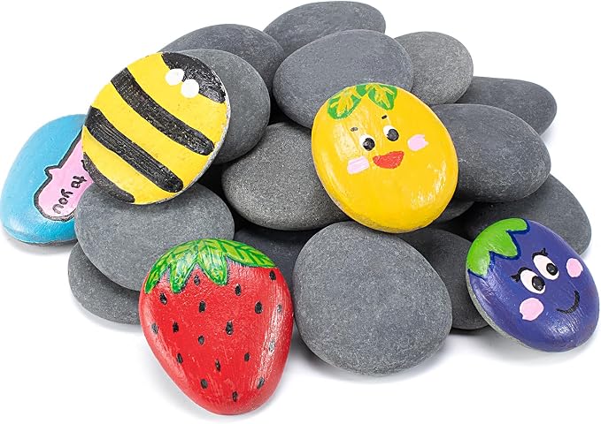 Simetufy 20 PCS Rocks for Painting, 1-2" Natural Flat DIY Painting Rocks by Simetufy