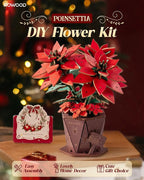 Rowood 3D Puzzles for Adults, Poinsettia Building Set Craft Kit, Artificial - Image 2