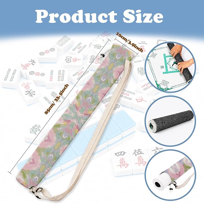 Preppy Grandmillennial Floral Mahjong Mat Bag - Image 2