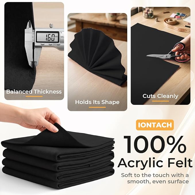 IONTACH 9" X 36" Soft Felt Sheets 1.6mm Thick | Acrylic Felt Fabric - Image 3