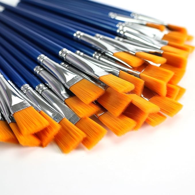 1/2 inch Flat Paint Brushes for Acrylic Painting, Watercolor, Face Body Art - Image 7
