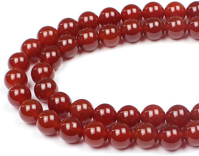 MJDCB Natural Stone Bead Red Cornelian Gemstone Loose Beads by MJDCB