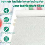 PLANTIONAL Woven Cotton Iron-On Fusible Interfacing, 16.1 inch X 10 Yards White - Image 4