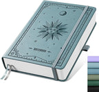 EMSHOI Lined Journal Notebook, 320 Numbered Pages, A5 Size | Leather Hardcover by EMSHOI