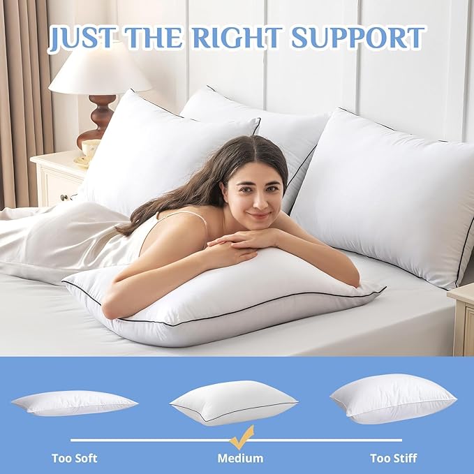 JOLLYVOGUE Queen Size Bed Pillow 1 Pack, Single Pillow - Image 4