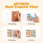 HTVSTD Chocolate Brown Boho HTV Heat Transfer Vinyl 8pcs 12×10in | Vivid Color - Image 3