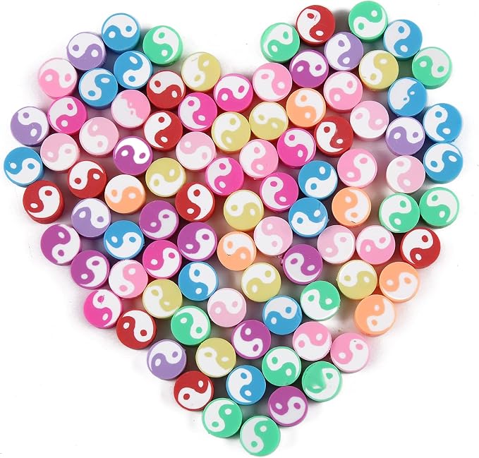 100pcs Mixed Polymer Clay Spacer Beads by LUBINGSHINE