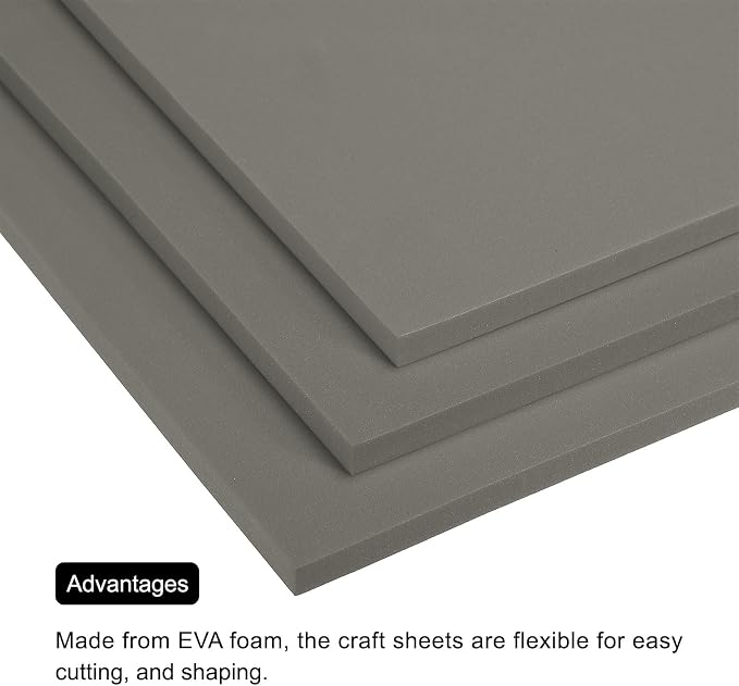MECCANIXITY EVA Foam Sheets Light Grey 9.8 Inch x 9.8 Inch 10mm Thick Crafts - Image 4