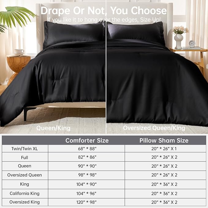 MUXHOMO Black King Size Comforter Set, All Season Ultra Soft Down Alternative - Image 8