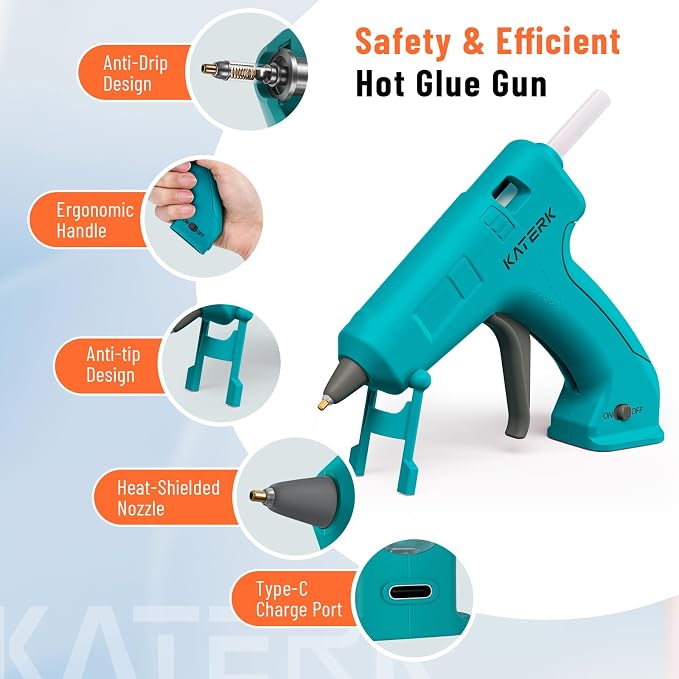 Katerk 3.7V Cordless Hot Glue Gun Kit - Image 6