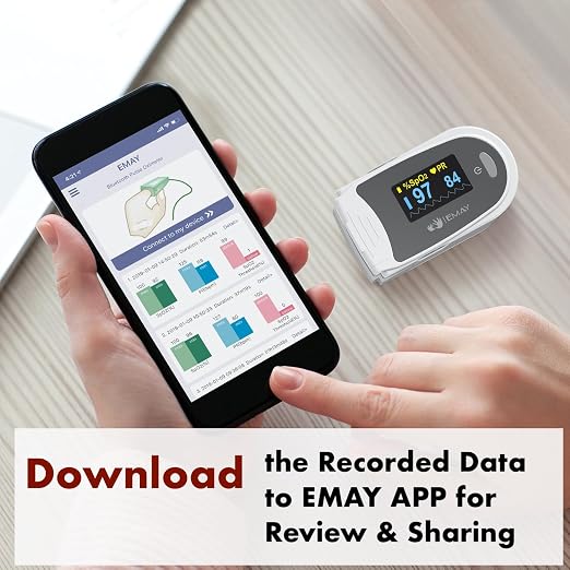 EMAY Sleep Oxygen Monitor with Built-in Recording Capability | Track Continuous - Image 5