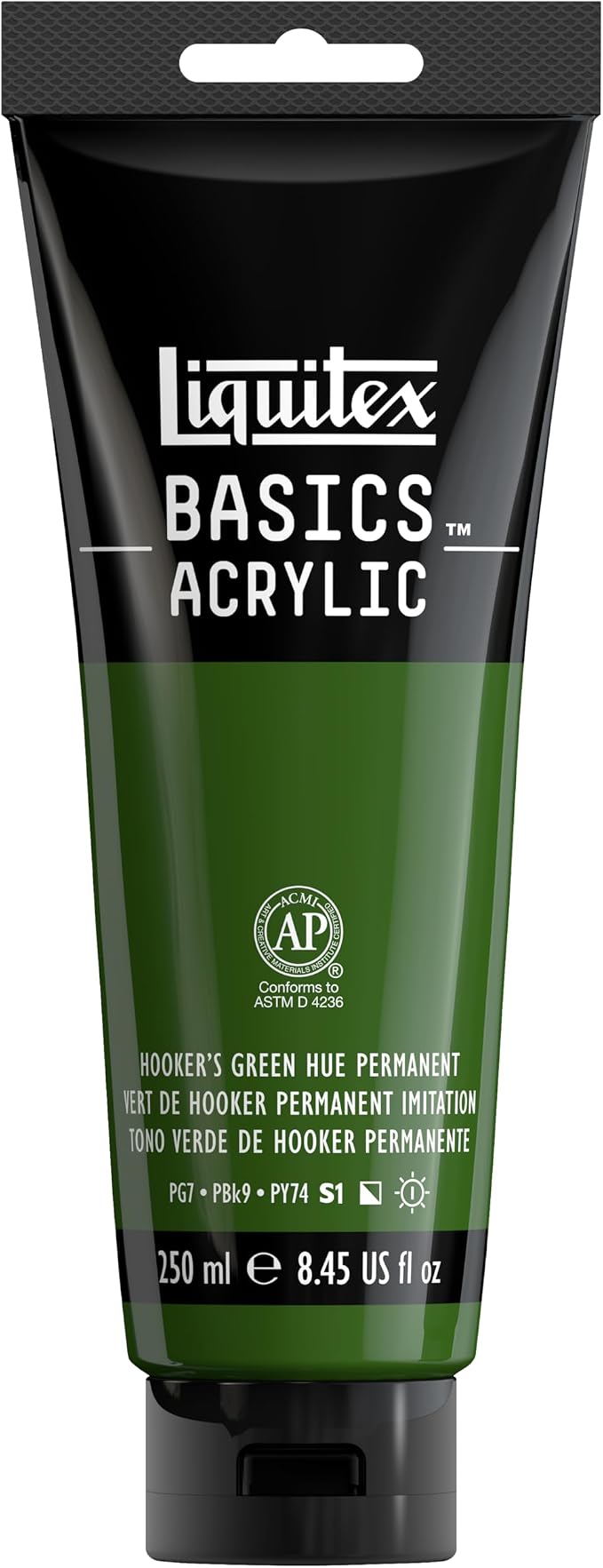 Liquitex BASICS Acrylic Paint, 250ml Tube, Hooker’s Green Hue Permanent by Liquitex