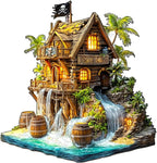 Wooden Puzzles for Adults, Pirate Cabin Wooden Puzzles 80 Pieces, Unique Animal by Jollitot