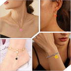 40 Pcs Gold Plated Enamel Cherry Blossoms Decor Small Flower Enamel Charms Cute - Image 7