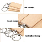 JUXYES 200 PCS Unfinished Wooden Keychain Blanks - Image 4