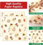 Qyeahkj 100 Pcs Christmas Xmas Party Paper Plates and Napkins, Vintage Holiday - Image 3