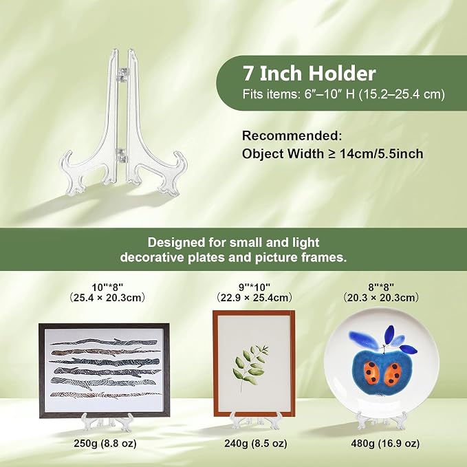 Artliving 7 Inch Clear Plastic Easels or Stand/Plate Holders to Display - Image 3