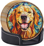 Drink Coaster Set of 6, Leather Drink Coasters - Image 4