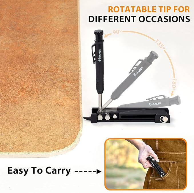 Saker Multi-function Scribing Tool- Construction Pencil- Aluminum Alloy Scribe - Image 3