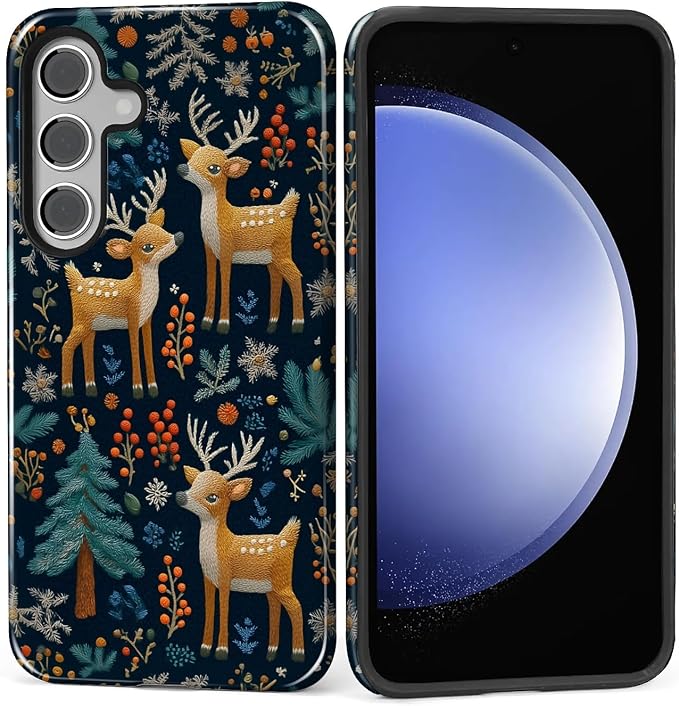 Case for Samsung Galaxy S26 Case, Cute Christmas Reindeer Design- Hybrid Dual by Kapadiy