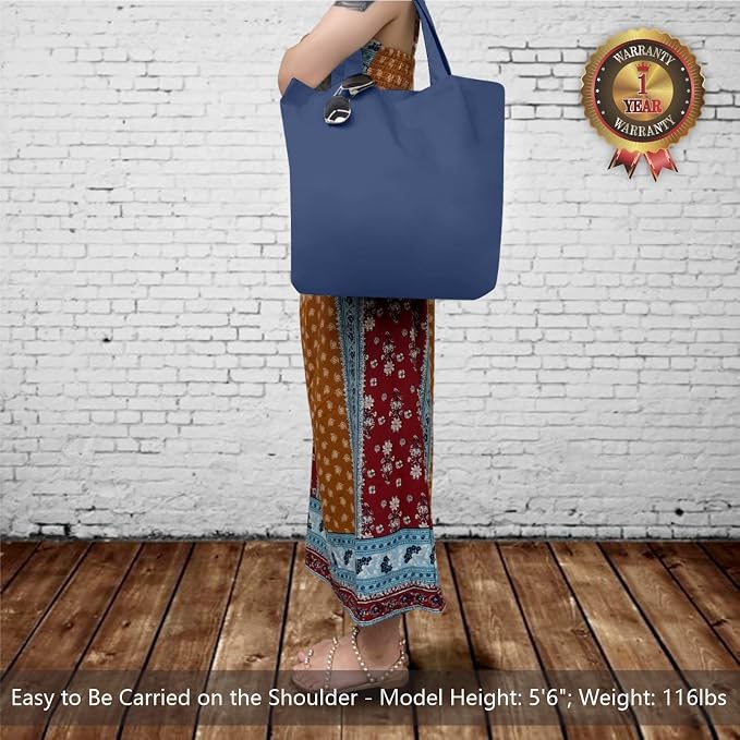 TOPDesign 3-Pack Super Strong Large 12oz Cotton Canvas Tote Bags, Reusable - Image 2