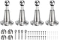 uxcell 4Pcs Magnetic Door Stopper, 304 Stainless Steel Magnetic Door Stop Catch, Soft-Catch Brushed Nickel Hold Door Open Wall Mount for Bottom of Door, Silver