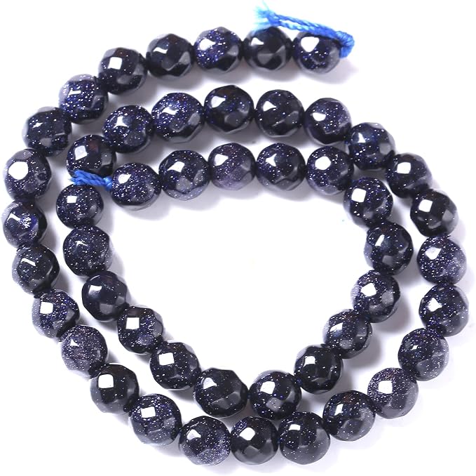 4mm 90pcs Natural Blue Sandstone Faceted Stone Beads - Image 6