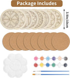 Temlum Wooden Coasters Painting Kit, Paint You Own Coaster Wooden Painting - Image 2