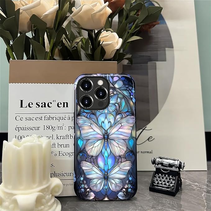 ZHEGAILIAN Case for iPhone 14 Pro, Stained Glass Butterfly Aesthetic Durable - Image 7