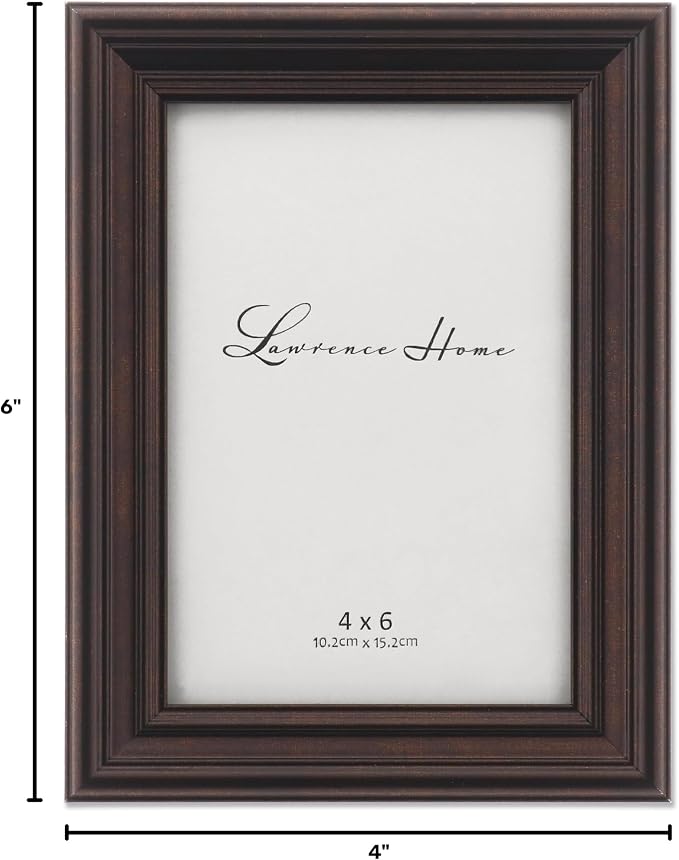Lawrence 535546 4x6 Classic Detailed Oil Rubbed Bronze Picture Frame - Image 5