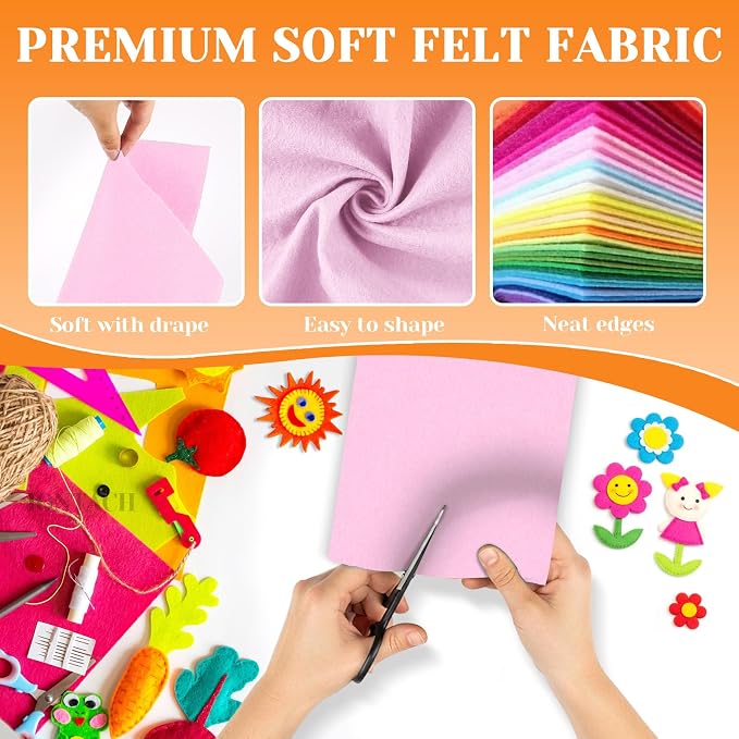 IONTACH 9" X 12" Soft Felt Sheets 1.6mm Thick | Felt Fabric - Image 4