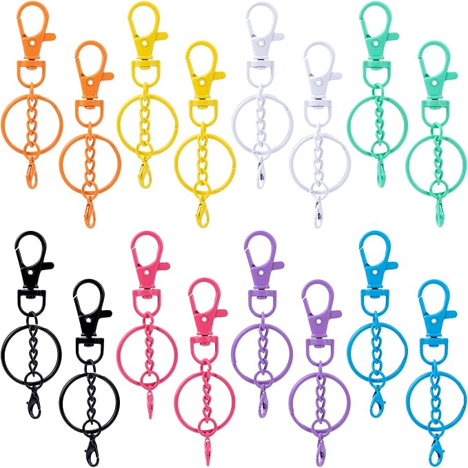 16 Pcs Metal Keychain Clip, Colorful Swivel Snap Hook by Unknown
