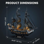 CubicFun 3D Puzzles Queen Anne's Revenge Pirate Ship Puzzle Kit, 340 Pieces - Image 6