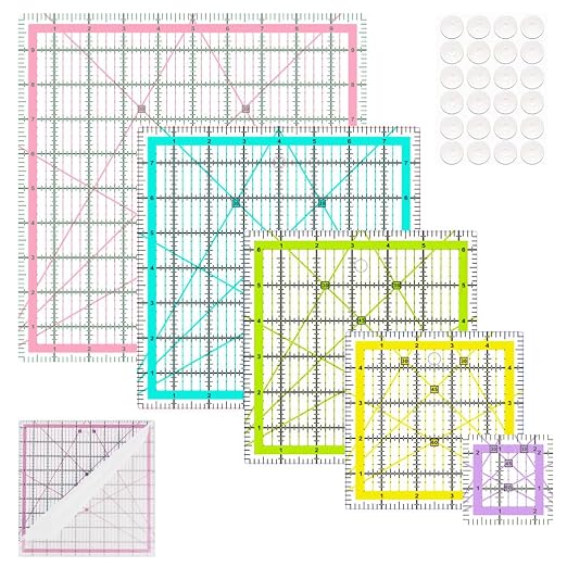 Quilting Rulers, 5 Square Quilting Ruler, Quilting Templates Acrylic Rulers by HUIFARI