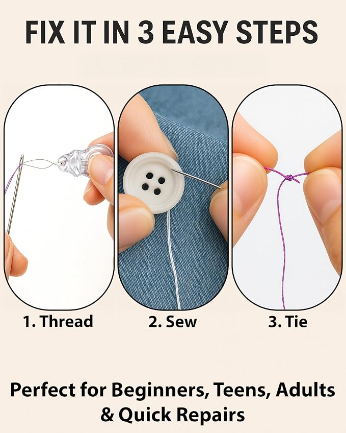 Vellostar Sewing Kit for Adults & Beginners – Portable Needle & Thread Travel - Image 8