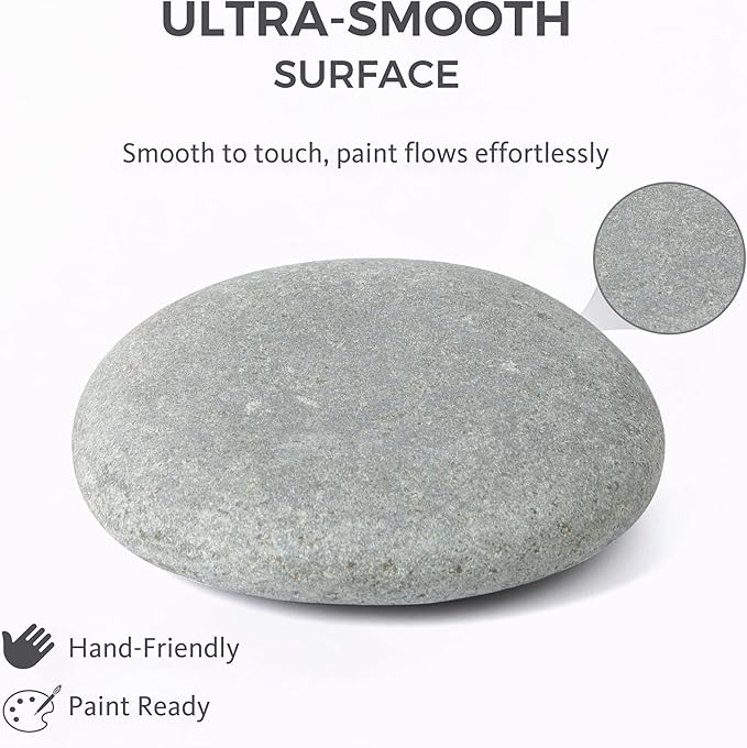 ROCART 6 PCS Extra Large 4.15-5.30" Smooth Natural River Rocks - Image 2