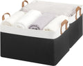 StorageWorks Storage Bins, Fabric Storage Bins for Shelves, Extra Large Storage Baskets with Metal Frame, Closet Baskets and Bins with Handles, Jumbo, Black and White, 2-Pack